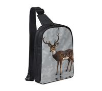 WXCJWD Borse a tracolla etniche tribali africane per donne uomini borsa a tracolla alla moda Bakpack casual borsa toracica con tracolla convertibile., Cervo Prugna Grigio, Taglia unica