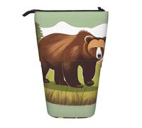 WXCJWD Brown Bear Walking Pencil - Astuccio telescopico retrattile per trucchi e articoli di cancelleria, adatto per ambienti in ufficio