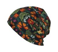 WXCJWD Butterfly Garden Cappello lavorato a maglia alla moda per adulti è elastico e adatto per corsa, passeggiate, ciclismo e uso quotidiano. Nero