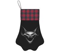 WXCJWD Calze di Natale con testa di gatto con diamanti colorati, ornamenti per feste in famiglia, decorazioni per albero di Natale., Pipistrello che ride, One Size