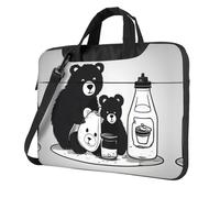 WXCJWD Carino bottiglia di latte orso portatile e tablet, design elegante, tessuto resistente e idrorepellente, business casual, Nero , 15.6 inch