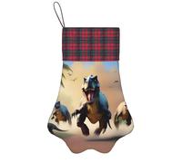 WXCJWD Cerchi su verdure Calze di Natale Ornamenti Sacchetti di Caramelle per la Famiglia Vacanze Party Decorazioni Albero di Natale., Dinosauro che corre, One Size