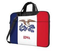 WXCJWD Computer portatile e tablet con bandiera dello stato dell'Iowa, design elegante, tessuto resistente e idrorepellente, business casual, Nero , 15.6 inch
