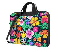 WXCJWD Computer portatile e tablet con fiori colorati, design elegante, tessuto resistente e idrorepellente, business casual, Nero , 13 inch