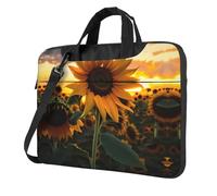 WXCJWD Computer portatile e tablet con girasole, design elegante, tessuto resistente e idrorepellente, business casual, Nero , 15.6 inch
