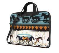 WXCJWD Computer portatile e tablet con motivo a strisce di cavallo, design elegante, tessuto resistente e idrorepellente, business casual, Nero , 15.6 inch