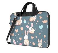 WXCJWD Computer portatile e tablet con simpatico coniglietto dei cartoni animati, design elegante, tessuto resistente e idrorepellente, business casual, Nero , 13 inch