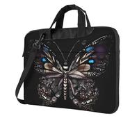 WXCJWD Computer portatile e tablet Science Butterfly, design elegante, tessuto resistente e idrorepellente, business casual, Nero , 13 inch