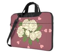 WXCJWD Computer portatile e tablet White Rose of Love, design elegante, tessuto resistente e idrorepellente, business casual, Nero , 15.6 inch