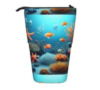 WXCJWD Coral Fish - Matita subacquea telescopica retrattile, astuccio portatile per trucchi e cancelleria, adatto per ambienti di ufficio