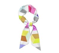 WXCJWD Cubi colorati Sciarpa di seta stampata, morbida e setosa, con molti usi.