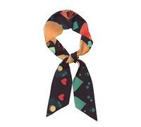 WXCJWD Cuori colorati Sciarpa di seta stampata, morbida e setosa, con molti usi.