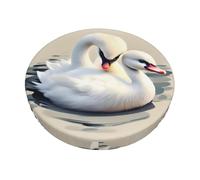 WXCJWD Cute little swan - Coprisedile rotondo per sgabello da bar, lavabile, elastico, per sedie da bar da 30,5 cm a 30,5 cm