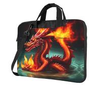 WXCJWD Dragon King in Fire Laptop e Tablet, design elegante, tessuto resistente e idrorepellente, Business Casual, Nero , 13 inch