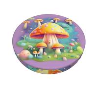 WXCJWD Fantasy Dream - Coprisedile rotondo per sgabello da bar, lavabile, elastico, per sedie da bar da 35,5 cm a 35,6 cm, motivo: funghi