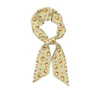 WXCJWD Foulard in seta stampata con gatto in stile cartone animato, morbido e setoso, con molti usi.