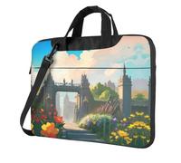 WXCJWD Fuori dal Castle Gate Laptop e Tablet, design elegante, tessuto resistente e idrorepellente, Business Casual, Nero , 14 inch