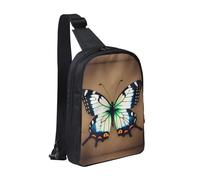 WXCJWD Happy Birthday Balloon Crossbody Borse per donne uomini Borsa a tracolla alla moda Bakpack Casual Borsa toracica con tracolla convertibile., Graziosa piccola farfalla, Taglia unica