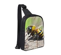 WXCJWD Happy Birthday Balloon Crossbody Borse per donne uomini Borsa a tracolla alla moda Bakpack Casual Borsa toracica con tracolla convertibile., Simpatica piccola ape, Taglia unica