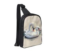 WXCJWD Happy Birthday Balloon Crossbody Borse per donne uomini Borsa a tracolla alla moda Bakpack Casual Borsa toracica con tracolla convertibile., Piccolo cigno carino, Taglia unica