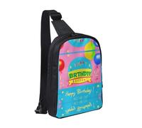 WXCJWD Happy Birthday Balloon Crossbody Borse per donne uomini Borsa a tracolla alla moda Bakpack Casual Borsa toracica con tracolla convertibile., Palloncino Buon Compleanno, Taglia unica