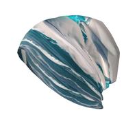 WXCJWD Il cappello lavorato a maglia alla moda per adulti con onde marine blu è elastico e adatto per corsa, passeggiate, ciclismo e uso quotidiano.
