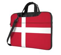 WXCJWD Laptop e tablet con bandiera danese, design elegante, tessuto resistente e idrorepellente, business casual, Nero , 14 inch
