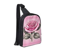 WXCJWD Late Night Owl Borse a tracolla per donne uomini borsa a tracolla alla moda Bakpack casual borsa toracica con tracolla convertibile., Belle rose rosa, Taglia unica