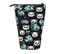 WXCJWD Matita telescopica retrattile a forma di panda nera e bianca, borsa portatile per trucchi e cancelleria, adatta per ambienti di ufficio