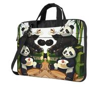 WXCJWD Panda di padre e figlio Laptop e Tablet, design elegante, tessuto resistente e impermeabile, business casual, Nero , 15.6 inch