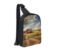 WXCJWD Patrick's Watermelon Festival Borse a tracolla per donne uomini Borsa a tracolla alla moda Bakpack Casual Borsa a tracolla convertibile., Vista Ranch, Taglia unica