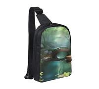 WXCJWD Pebbles in the beach Borse a tracolla per donne uomini Borsa a tracolla alla moda Bakpack Casual Borsa toracica con tracolla convertibile., Piccolo ponte a est, Taglia unica