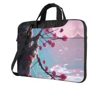 WXCJWD Piccoli fiori rosa per laptop e tablet, design elegante, tessuto resistente e idrorepellente, business casual, Nero , 15.6 inch