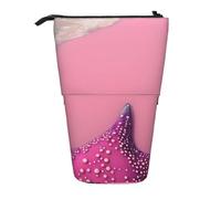 WXCJWD Pink Sand Beach Pencil telescopico retrattile matita portatile trucco borsa e scatola di immagazzinaggio di cancelleria adatto per ambienti ufficio