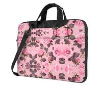 WXCJWD Pretty Pink Roses Laptop e Tablet, design elegante, tessuto resistente e idrorepellente, Business Casual, Nero , 15.6 inch