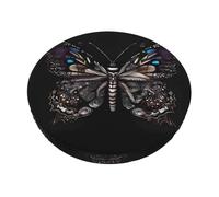 WXCJWD Science Butterfly - Coprisedile rotondo per sgabello da bar, lavabile, elastico, per sedie da bar da 35,5 a 35,6 cm, motivo: farfalle