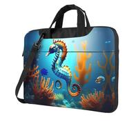 WXCJWD Seabed Coral Seahorse Laptop e Tablet, design elegante, tessuto resistente e idrorepellente, Business Casual, Nero , 13 inch