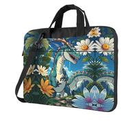 WXCJWD Simpatico dinosauro portatile e tablet, design elegante, tessuto resistente e idrorepellente, business casual, Nero , 14 inch