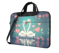 WXCJWD The Swan in love - Computer portatile e tablet, design elegante, tessuto resistente e idrorepellente, business casual, Nero , 15.6 inch