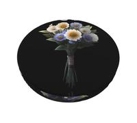 WXCJWD Un bouquet di fiori viola e bianchi, 33 cm, rotondo, lavabile, per sedie da bar, per sedie da 30,5 a 35,5 cm