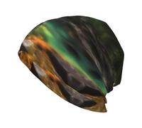 WXCJWD Waterfall Views - Cappello lavorato a maglia alla moda per adulti, elastico e adatto per corsa, passeggiate, ciclismo e uso quotidiano. Nero