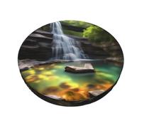 WXCJWD Waterfall Views - Coprisedile rotondo per sgabello da bar, lavabile, elastico, per sedie da bar da 33 cm a 35 cm
