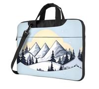 WXCJWD White Snowy Mountains Laptop e Tablet, design elegante, tessuto resistente e idrorepellente, Business Casual, Nero , 15.6 inch