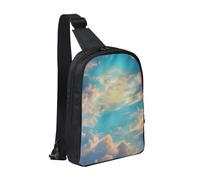 WXCJWD wolf under moon Borse a tracolla per donne e uomini Borsa a tracolla alla moda Bakpack Casual con tracolla convertibile., Cielo Nuvoloso, Taglia unica