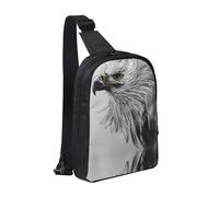WXCJWD wolf under moon Borse a tracolla per donne e uomini Borsa a tracolla alla moda Bakpack Casual con tracolla convertibile., Schizzo di un'aquila, Taglia unica