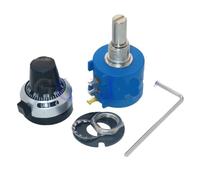 WXD3-12 1 set potenziometro multigiro 3590S con resistenza regolabile a 10 anelli e manopola rotante da 6,35 mm(50K Ohm)