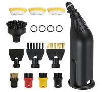 Wxeadu 16 Pezzi Accessori per Pulitore a Vapore per Karcher SC1 SC2 SC3 SC4 SC5, Ugello Allungato, Spazzola Rotonda, Spazzola per Fessure, Raschietto, Guarnizione, Panni in Microfibra