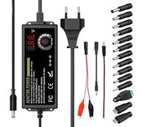 Wxeadu Alimentatore Universale 3A 72W, Adattatore di Alimentatore Regolabile 3V-24V, Adattatore Universale AC/DC 100V-240V con 14 Punte e Convertitore di Polarità, Indicatore LED
