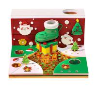 Wxeadu Calendario 2026 3D, Calendario 3D di Calza di Natale, 3D Calendarios da Scrivania, Calendarios 3D da Strappare, 3D Art Memo Pad, Blocco Note 3D per Casa, Ufficio, Natale Decorazione