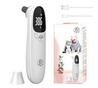 Wxeadu Monitor della temperatura dell'orecchio del cane, termometro per cani e gatti, termometro digitale per animali domestici con display a LED, termometro portatile per cani, gatti e animali